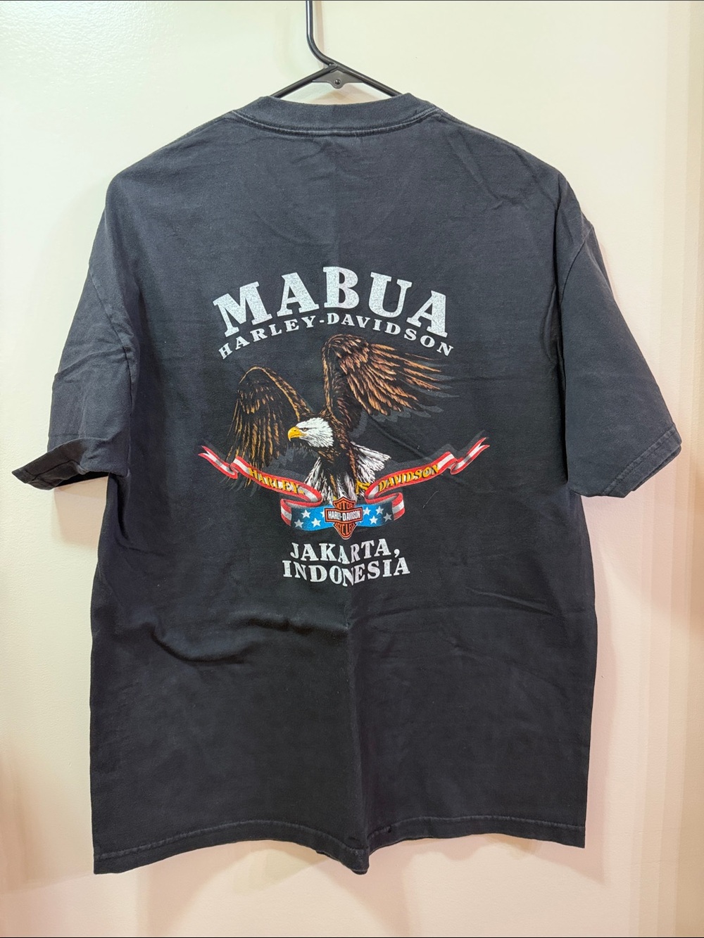 Harley-Davidson Jakarta, Indonesia Black Tee with Green Dragon and Orange Flame